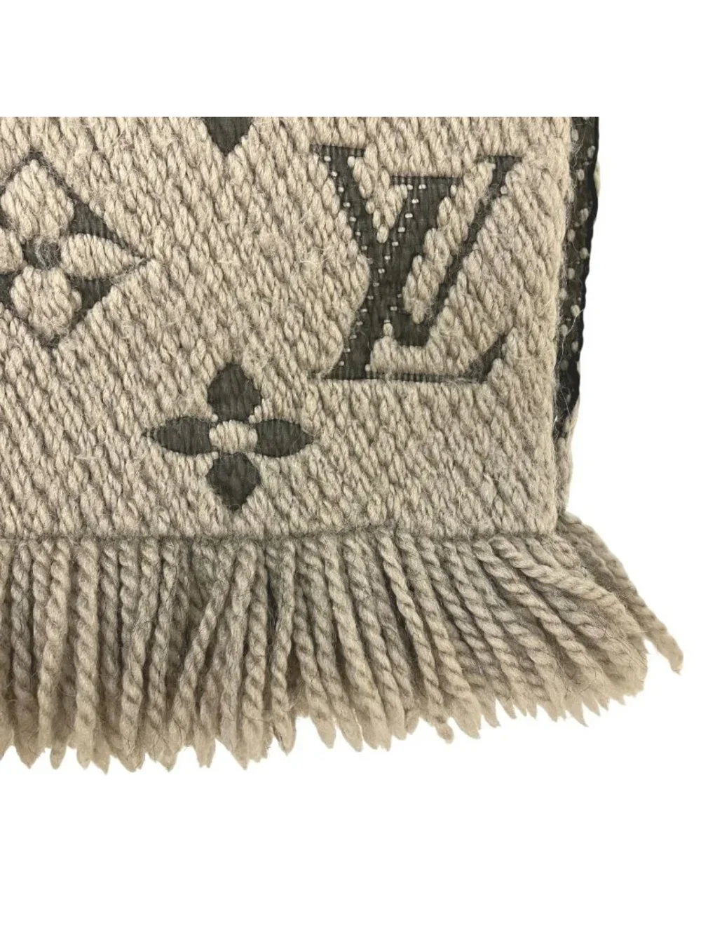 Louis Vuitton Echarpe Logo Mania Monogram Scarf Wool Silk